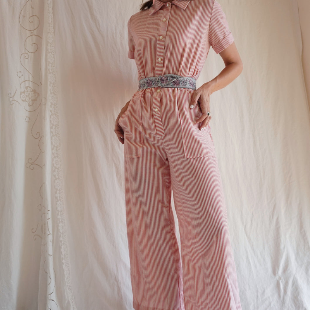1970's Does 40's Candy Striped Jumpsuit