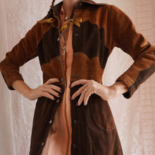 Load image into Gallery viewer, Late 1960&#39;s Patchwork Color Block Suede Coat
