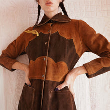 Load image into Gallery viewer, Late 1960&#39;s Patchwork Color Block Suede Coat
