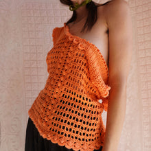 Load image into Gallery viewer, Vintage Orange Hand Crochet Top
