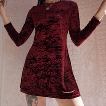 Load image into Gallery viewer, 1990&#39;s Crushed Velvet Mini Dress
