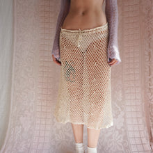 Load image into Gallery viewer, 1970&#39;s Ecru Cotton Crochet Net Skirt
