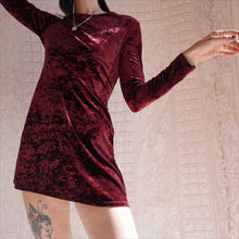 Load image into Gallery viewer, 1990&#39;s Crushed Velvet Mini Dress
