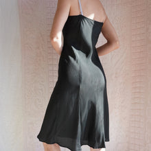 Load image into Gallery viewer, Vintage Slinky Black Rayon Slip Dress
