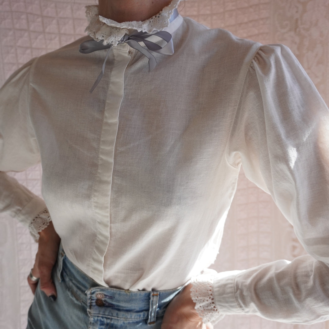 1980's Victorian Style Blouse
