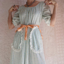 Load image into Gallery viewer, 1970&#39;s Pale Blue Babydoll Prairie Dress
