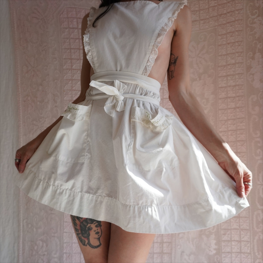 Vintage Cotton and Eyelet Pinafore