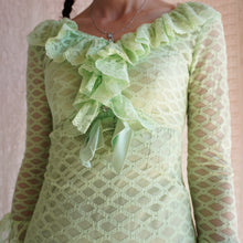 Load image into Gallery viewer, 1960&#39;s Pistachio Lace Mini Dress
