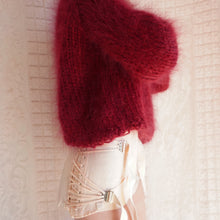 Load image into Gallery viewer, Vintage Raspberry Mohair Bubble Cardigan
