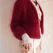 Load image into Gallery viewer, Vintage Raspberry Mohair Bubble Cardigan
