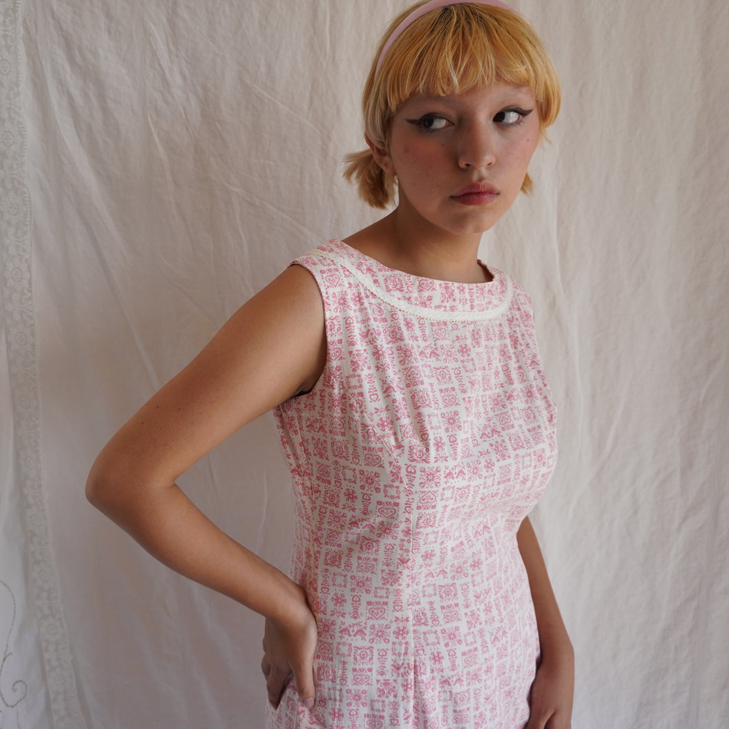 1960's Sleeveless Cotton Dress